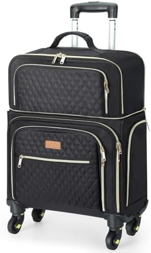 Softside Expandable Carry on Luggage with 4 Removable Spinner Wheels Black - Image 9