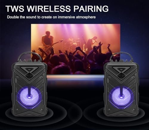 Portable Bluetooth Speaker, RGB Multi-Colors Rhythm Lights, Up to 8H Playtime, I... - Image 6