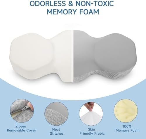 Cervical Pillow for Neck Pain Relief, 2024 Portable Travel Memory Foam Pillow wi... - Image 7