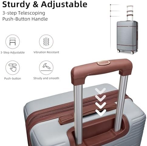 LARVENDER Luggage Sets 6 Piece with Duffel Bag, Expandable(Only 28 & 24") Hardsi... - Image 5
