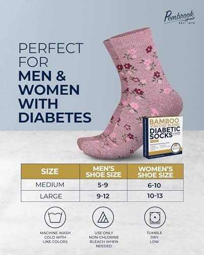 Pembrook Diabetic Socks for Women & Men - 4 Pairs Ankle Bamboo Viscose Socks Wom... - Image 7