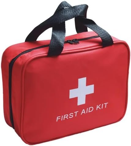 Red First Aid Kit Bag Empty, Empty Travel First Aid Bag Storage Compact Survival... - Image 2