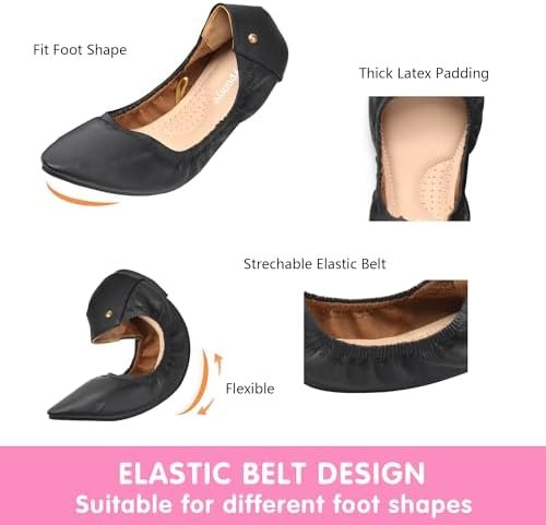 Women’s Ballet Flat Shoes Comfortable Dress Shoes Pointed Toe Slip On Ballerina ... - Image 3