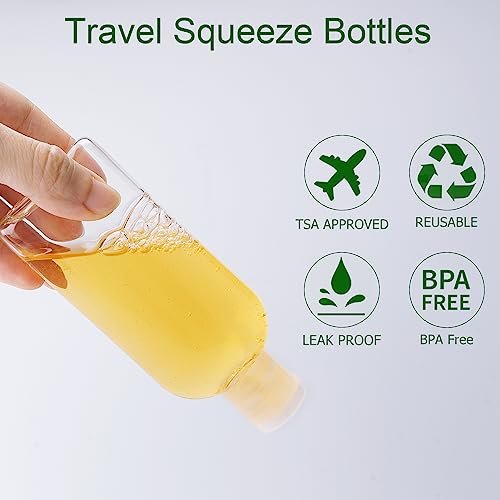 Travel Size Containers Plastic Travel Bottles Leak Proof Squeeze Bottles with Fl... - Image 3