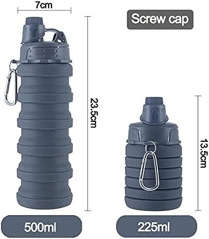 Collapsible Water Bottles 500 ml 2 pack with silicone collapsible cup 200 ml 2 p... - Image 3