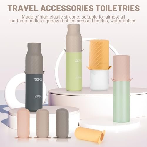 Bottle Covers for Travel, Elastic Sleeves for Leak Proofing, Travel Size Contain... - Image 3