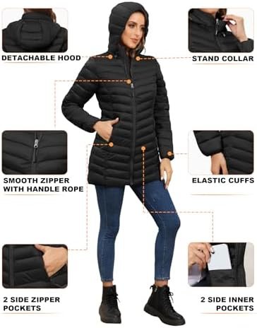 ROYAL MATRIX Women's Packable Puffer Jacket - Lightweight Winter Warm Long Quilt... - Image 9