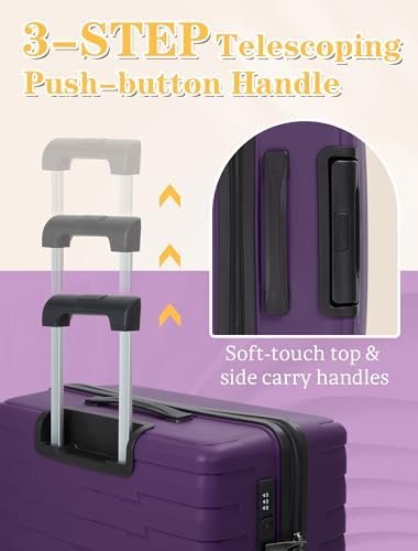 Carry On Luggage 22x14x9 Airline Approved, 20 Inch Carry on Suitcases with Wheel... - Image 3