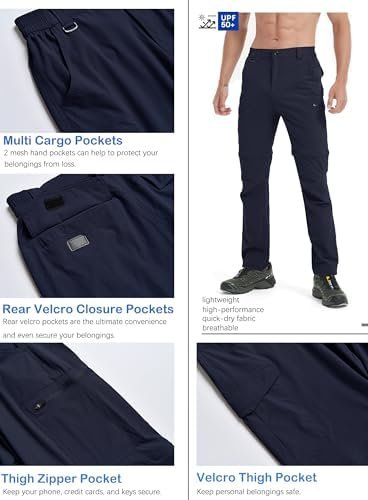 Men's Hiking Convertible Zip Off Pants Outdoor Waterproof Quick Dry Lightweight ... - Image 4