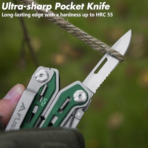 FLISSA Multi Tool Pliers, Green 16 in 1 Stainless Steel Multipurpose tool with T... - Image 3