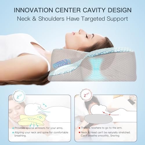 Neck Pillow Memory Foam Pillows: Cooling Cervical Pillows for Neck and Shoulder ... - Image 4