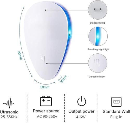 Mice Repellent Indoor Rodent Roach Spider Insect Repellent, Pest Control Plug In... - Image 6