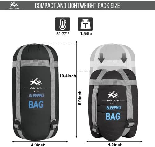 Warm Weather Sleeping Bag - Portable, Waterproof, Compact Lightweight, Packable ... - Image 3