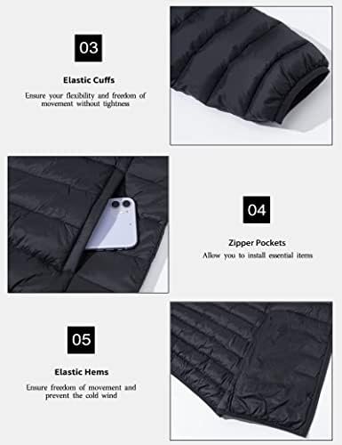 MAGCOMSEN Men's Lightweight Puffer Jacket Hooded Full Zip Water-Resistant Quilte... - Image 7