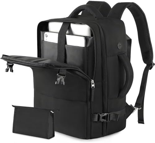 Backpack for Men Women, Black Backpack for Traveling on Airplane, Weekender Carr... - Image 2