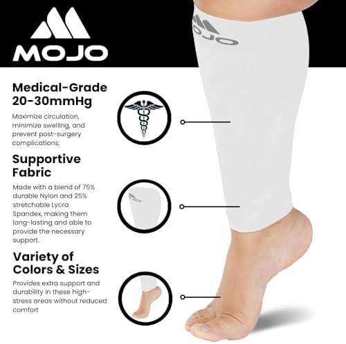 Mojo Compression Socks Footless for Women and Men 20-30mmHg - Extra Wide Plus Si... - Image 4