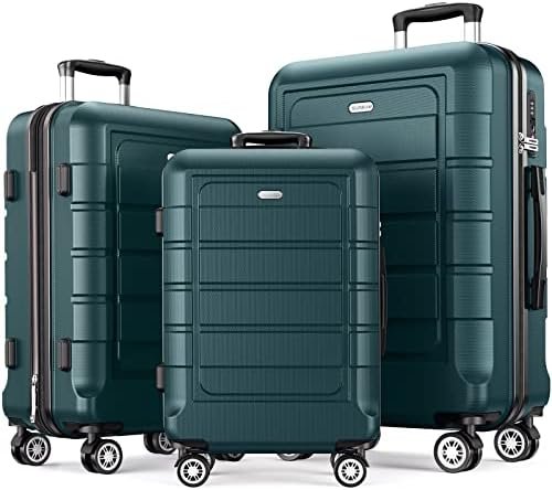 SHOWKOO Luggage Sets Expandable Suitcase Double Wheels TSA Lock (ArmyGreen) - Image 2