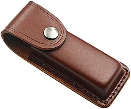 Pu Leather Hiking Pouch Belt Knife Sheath Snap Fastener Hunt Holder Pocket for T... - Image 2