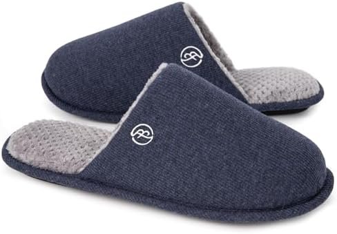 EverFoams Men's Cotton Knit Slippers Lightweight Memory Foam Indoor House Shoes ... - Image 2