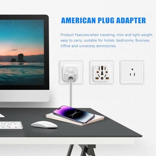 2 Pack US Travel Plug Adapter,UK to US Plug Adapter, Universal to American Outle... - Image 7
