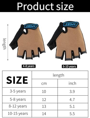 3 Pairs Kids Half Finger Gloves Sport Gloves Non-Slip Gel Gloves for Children Cy... - Image 4