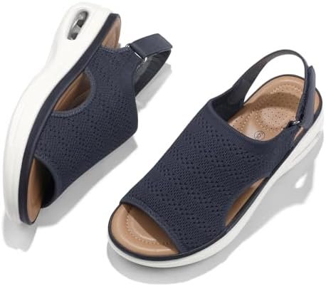 mysoft Women's Comfortable Air Cushion Support Walking Sandals Breathable Knit S... - Image 4