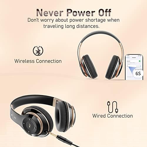 Bluetooth Headphones Over Ear, 6S Wireless Headphones Wired with 6 EQ Modes, 40 ... - Image 5