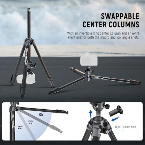 NEEWER LITETRIP LT07 61" Aluminum Travel Tripod for Camera w Pan Tilt Low Profil... - Image 6