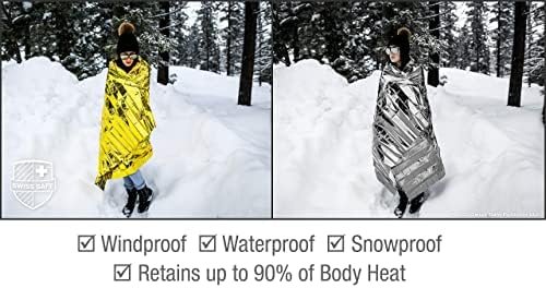Swiss Safe Emergency Mylar Thermal Blankets + Bonus Space Blanket - Compact & In... - Image 7