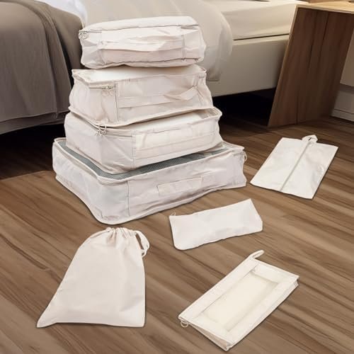 8 Pcs Packing Cubes for Travel, Road Trip Essential Compression Luggage Organize... - Image 3