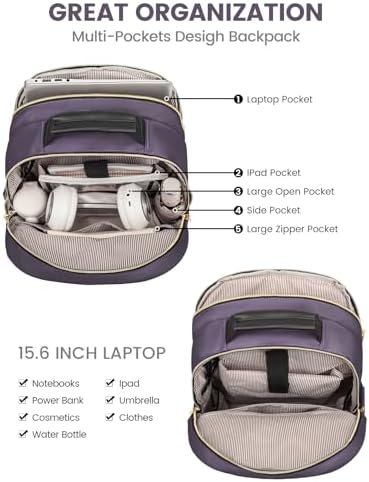 LOVEVOOK Backpack for Women, Fits 15.6 Inch Laptop Backpacks Purse with USB Port... - Image 4