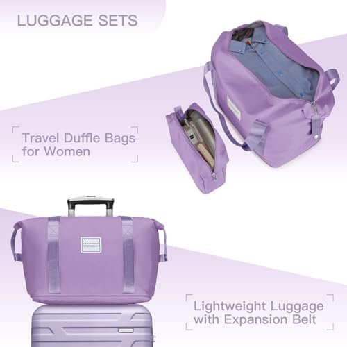LARVENDER Carry on Luggage 20 Inch Luggage Suitcases with Wheels, Hardside Hard ... - Image 7