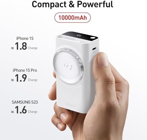 iWALK Reel Power Bank Built-in 2.3ft Retractable Cable, 10,000mAh PD 30W Fast Ch... - Image 5