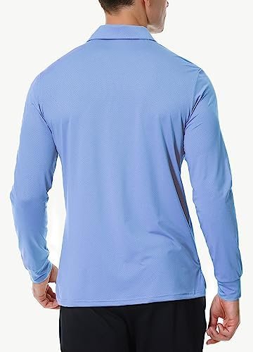 JWM Men's Long Sleeve Golf Polo Shirts - Athletic Casual Travel Performance Coll... - Image 3