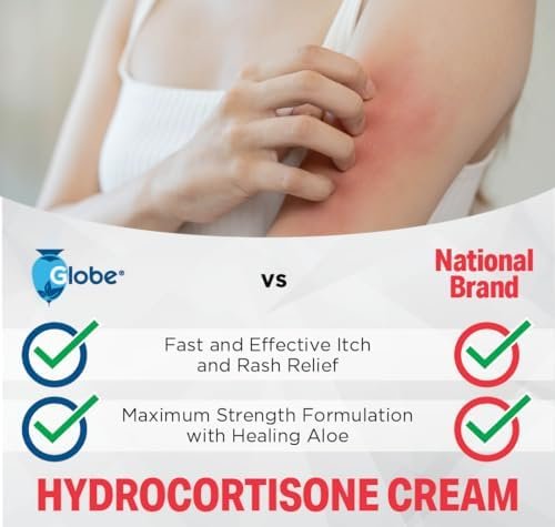 Globe (Box 25 Hydrocortisone 1% Maximum Strength Cream, (0.9g Packet) Anti-Itch ... - Image 4