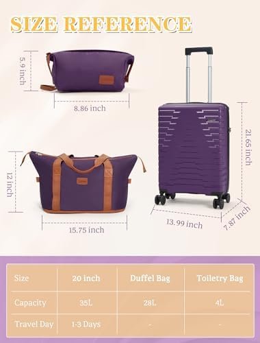 Carry On Luggage 22x14x9 Airline Approved, 20 Inch Carry on Suitcases with Wheel... - Image 7