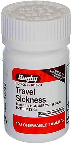 Rugby Travel Sickness Chewables 25 mg Per Bottle, 100 Count - Image 2