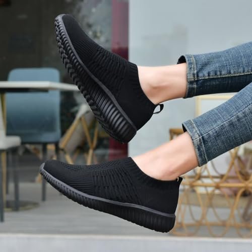 konhill Women's Slip On Walking Shoes Breathable Mesh Sneakers Work Casual Tenni... - Image 6