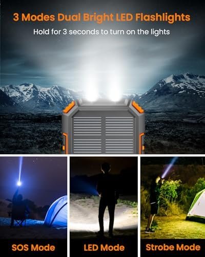 Riapow Solar Power Bank, 27000mah Wireless Battery Bank, 22.5W Fast Charging Por... - Image 8