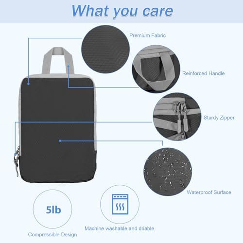Funarty 8 Set Compression Packing Cubes for Suitcases, Double Zipper Compression... - Image 4