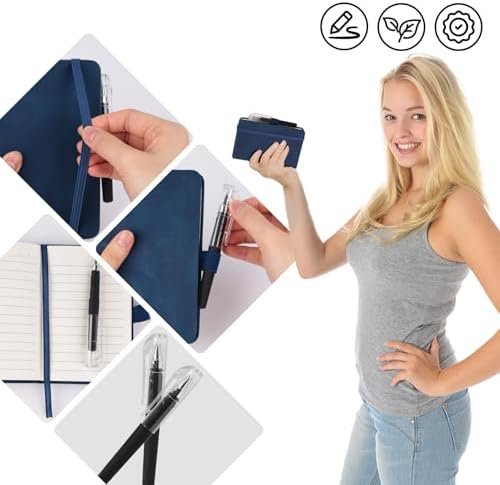 Koogel 2PCS Pocket Notebook Journals, Blue Mini Notebooks with Pen 3.8 x 5.7 Inc... - Image 3