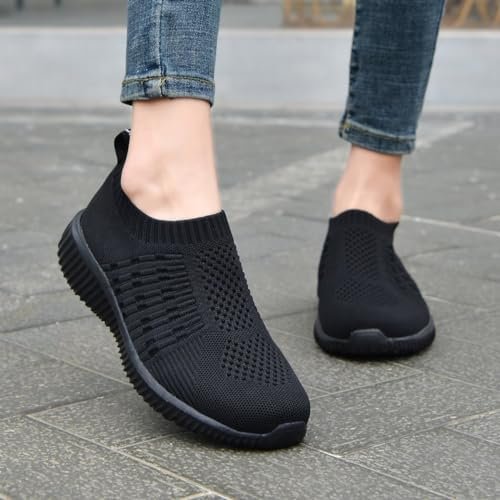 konhill Women's Slip On Walking Shoes Breathable Mesh Sneakers Work Casual Tenni... - Image 5