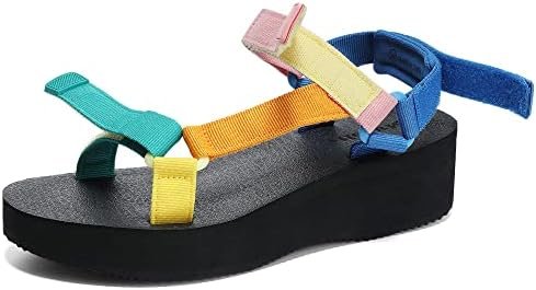 Women's Platform Sandals Casual Wedge Adjustable Velcro Arch Support Yoga Mat He... - Image 8