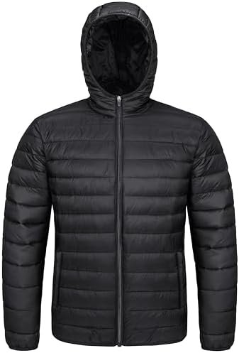 MAGCOMSEN Men's Lightweight Puffer Jacket Hooded Full Zip Water-Resistant Quilte... - Image 2