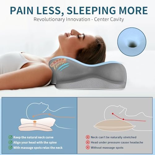 Cervical Neck Pillow - Cooling Pillow for Neck Pain Relief, Ergonomic Contour Si... - Image 7