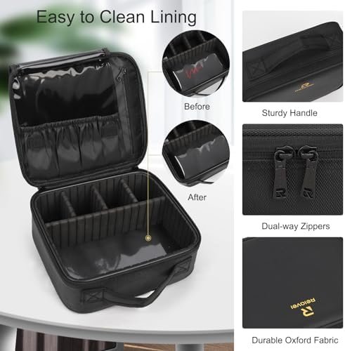 Relavel Travel Makeup Train Case Makeup Cosmetic Case Organizer Portable Artist ... - Image 5