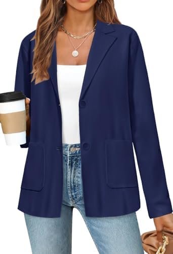 MEROKEETY Women's 2024 Fall Long Sleeve Cardigan Button Lapel Casual Open Front ... - Image 2