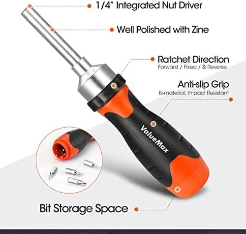 ValueMax 13-in-1 Multi-bit Ratcheting Screwdriver Set Tool All in One, Portable ... - Image 3