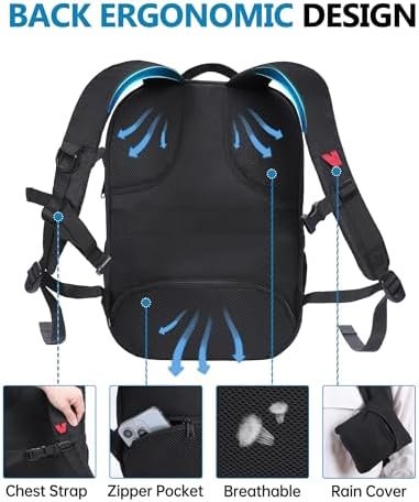 Large Capacity Camera Backpack for DSLR SLR, Camera Bags for Photographers Water... - Image 7