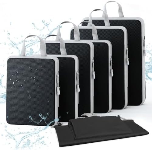 Funarty 8 Set Compression Packing Cubes for Suitcases, Double Zipper Compression... - Image 2